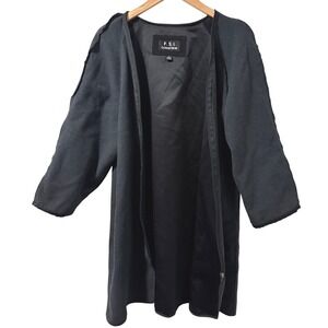 FSL Collection Women's Gray Open Front Coat Jacket Size 10 Coat LINER‎